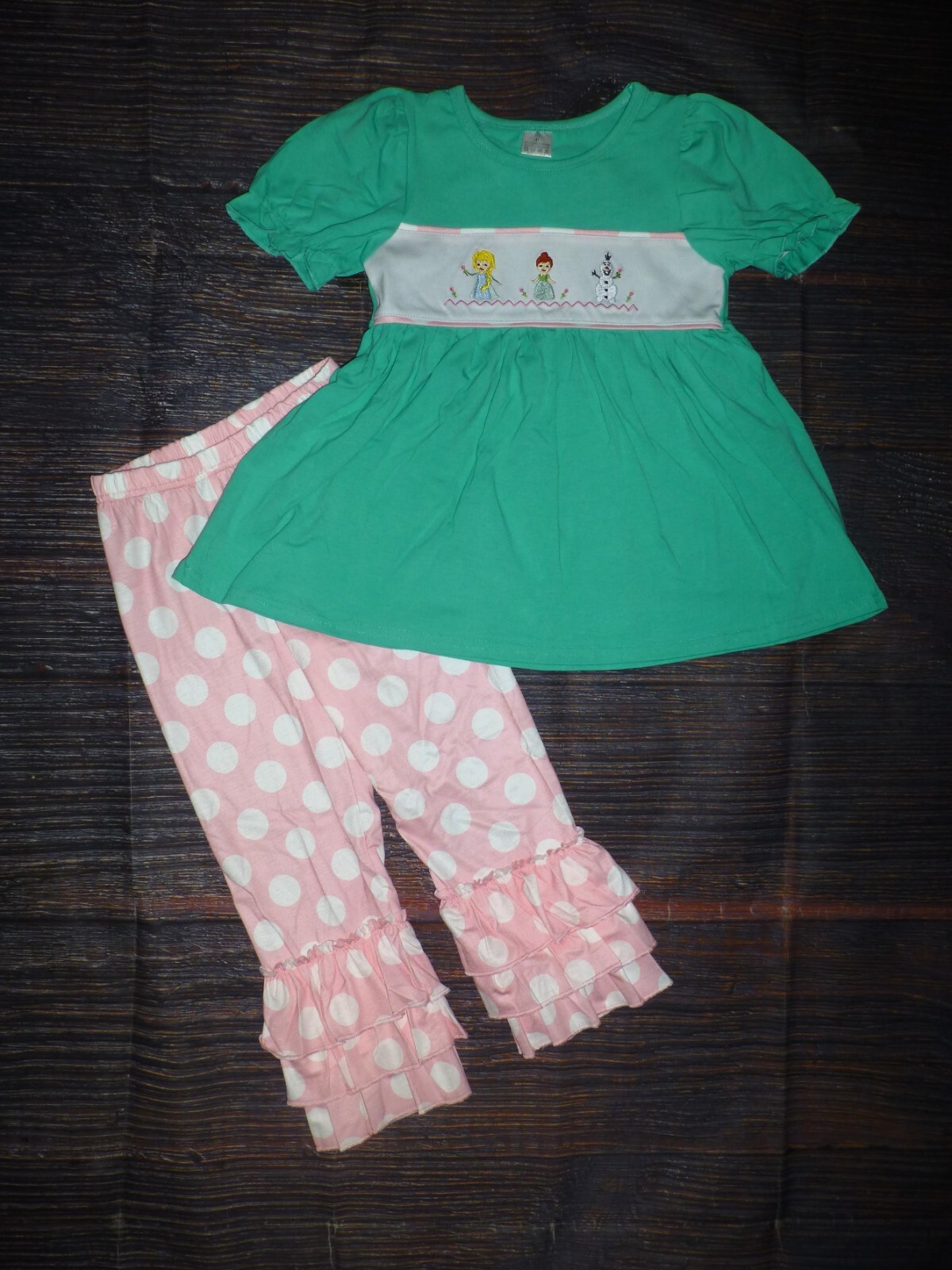 NEW Boutique Frozen Princess Elsa Ana Olaf Tunic & Legging Girls Outfit Set