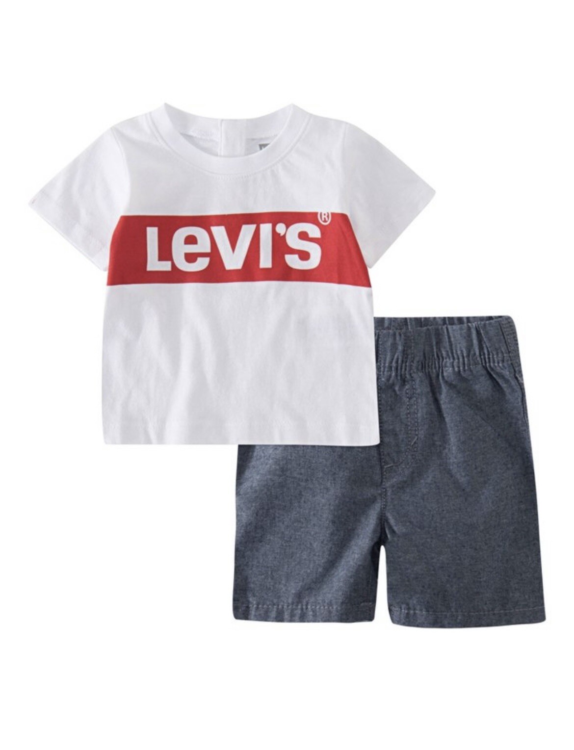 Levi’s Baby Boys’ 2pc Box Tab Short Sleeve Top & Bottom Set- 6 Months