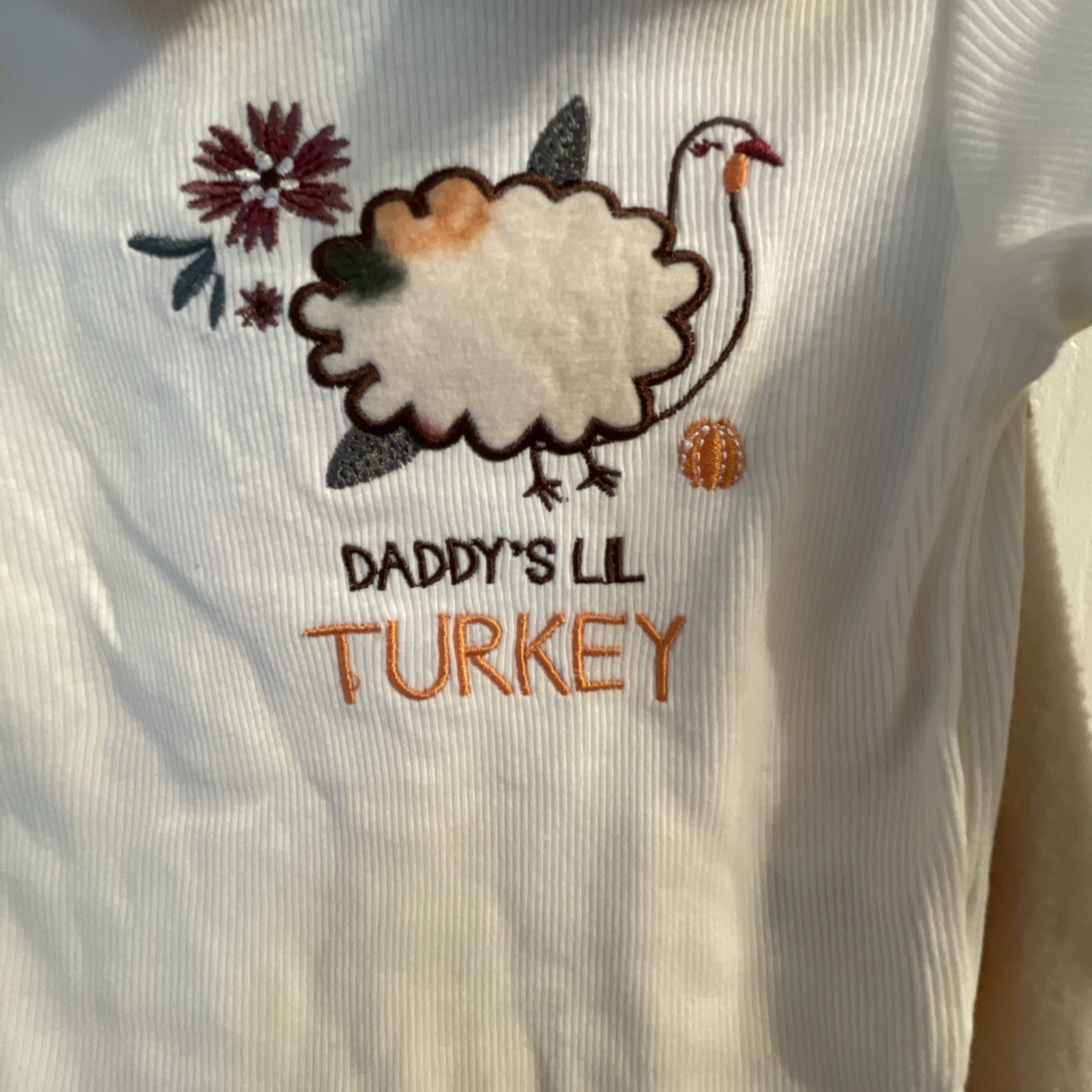 Chick Pea~ 6-9 Months Thanksgiving Baby 3piece Outfit Set Daddy’s Lil Turkey NEW