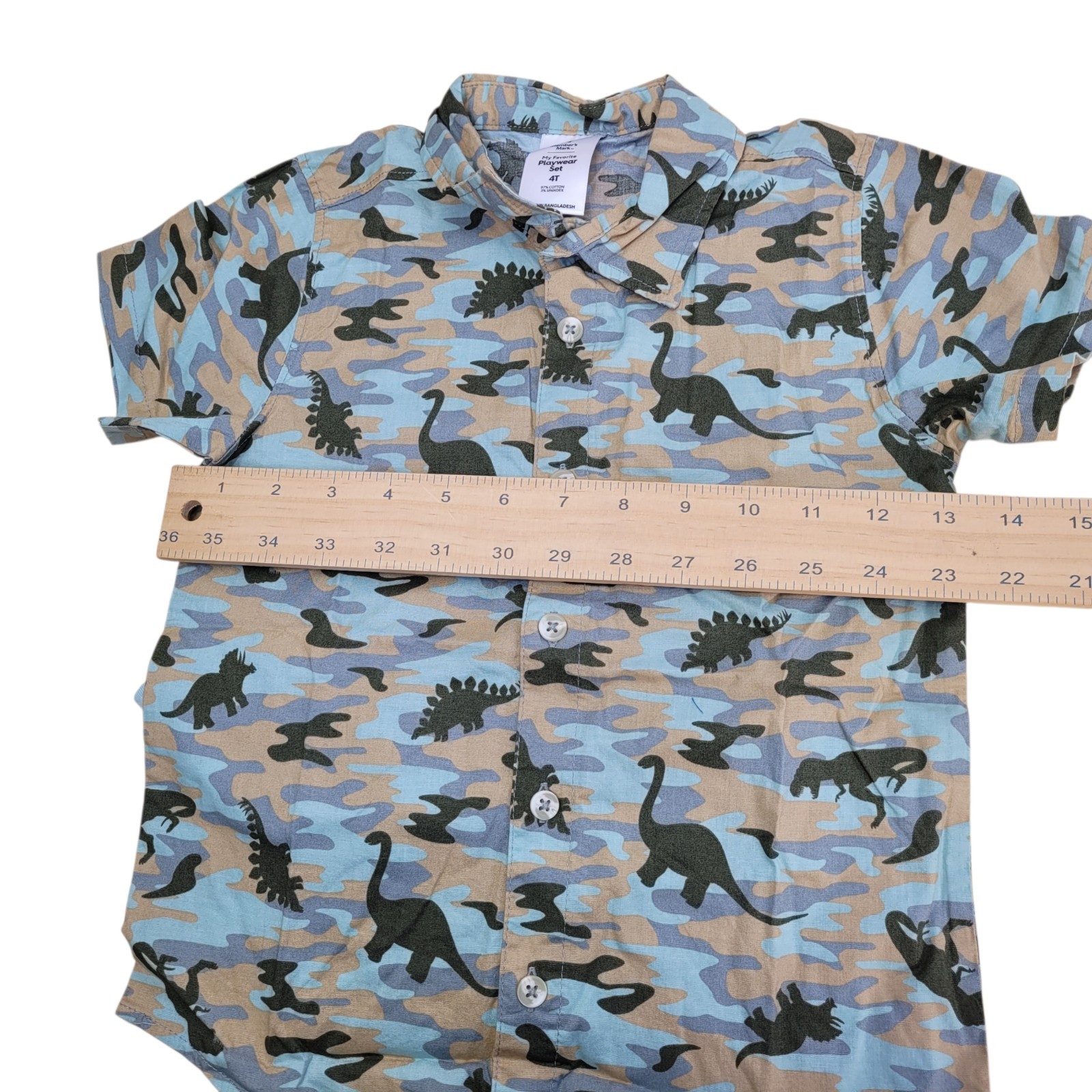 Member’s Mark Toddler Boys Dinosaur Outfit Set Shirt Shorts Casual Size 4T