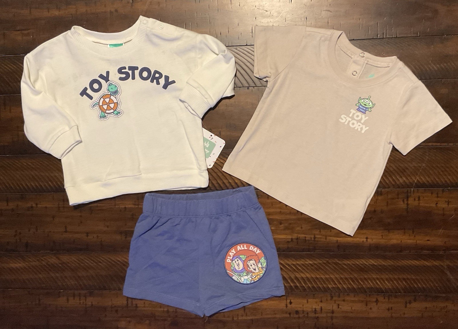 Disney Baby Boys Size 12 Months Toy Story 3pc Set Sweatshirt Shorts Tee Shirt