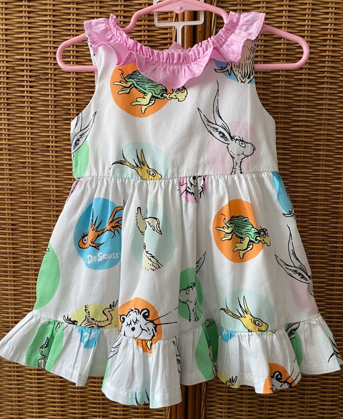 DR SEUSS INFANT TODDLER GIRLS COTTON SUNDRESS WITH BLOOMER ~ SZ 18 MTH LINED