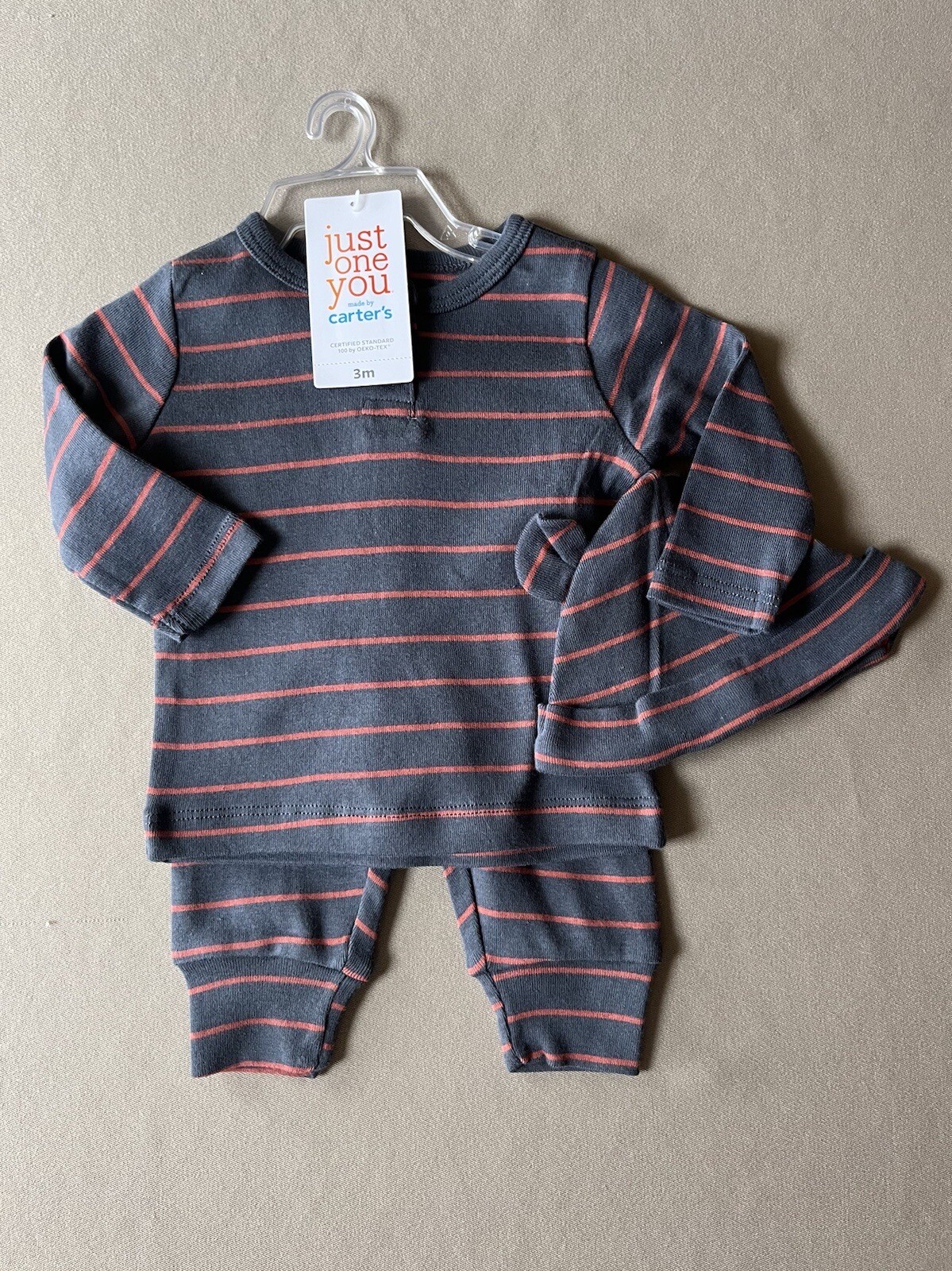 3 Mos. Boys’ THREE Piece Outfit Set (Long Sleeve Top, Pants & Cap) New With Tags