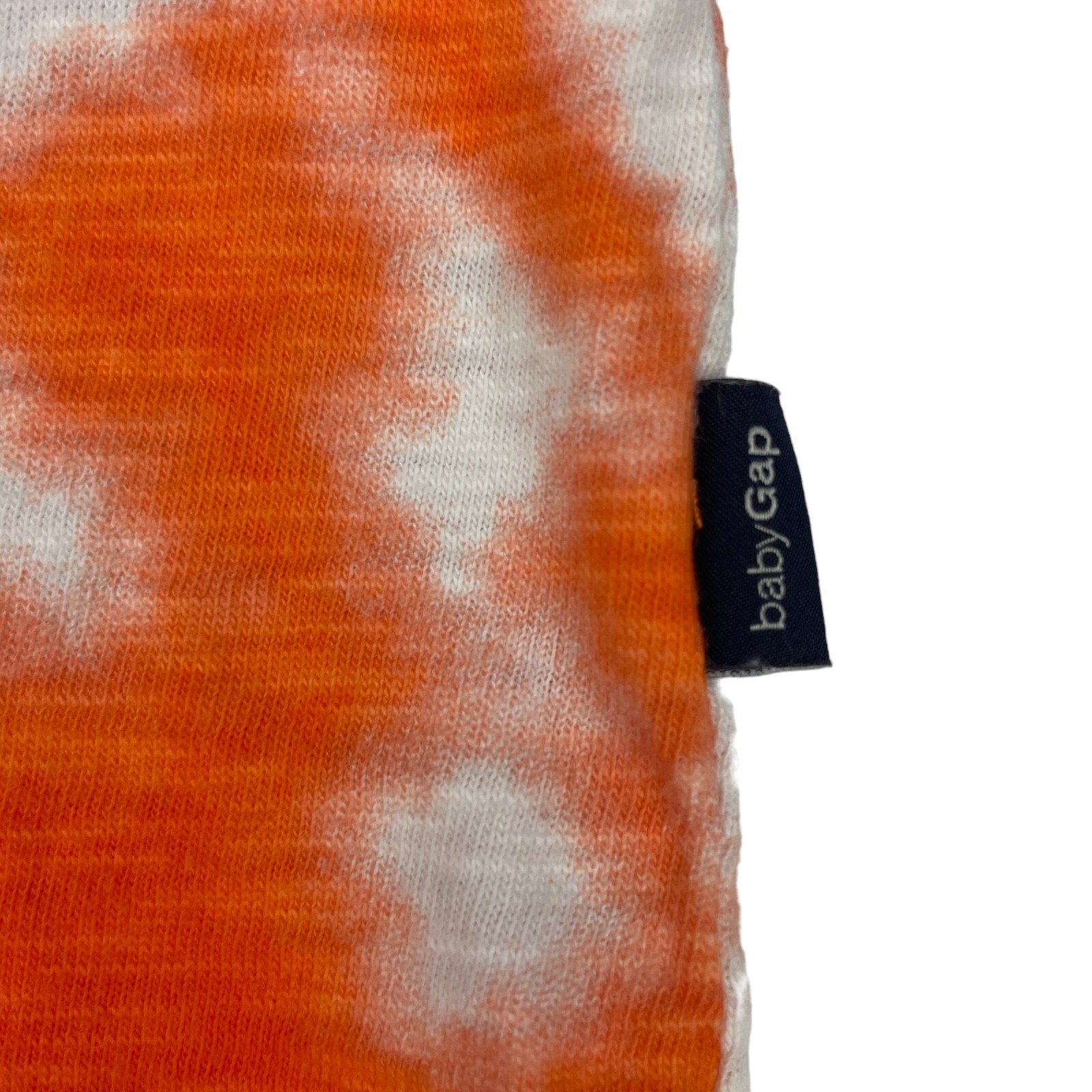 Baby Gap Romper Boy 0-3 Months White Orange Tie Dye Short Sleeve Logo Round Neck