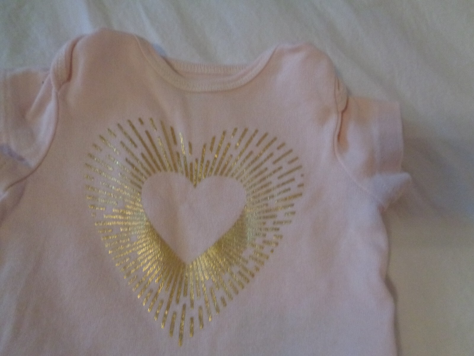 BABY GIRL 0-3 BODYSUIT & TUTU SETS 4 PIECE METALIC GOLD PINK IVORY HEART FLOWERS