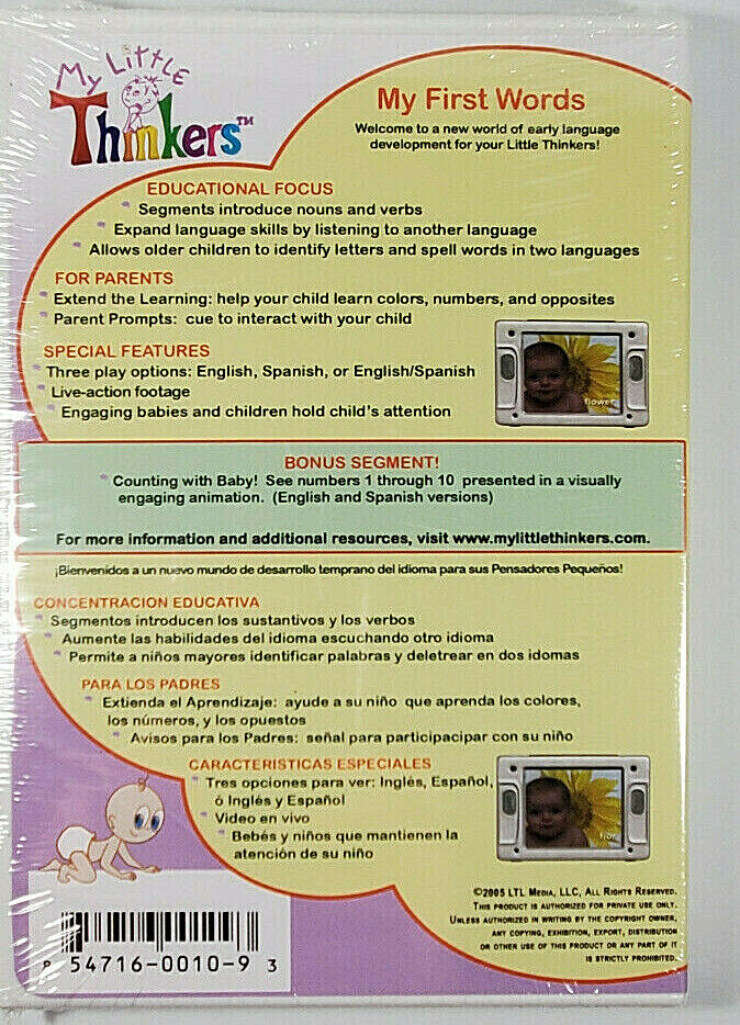 Bilingual Beginnings My Little Thinkers Learning Set 3 Board Books, DVD, Puppet