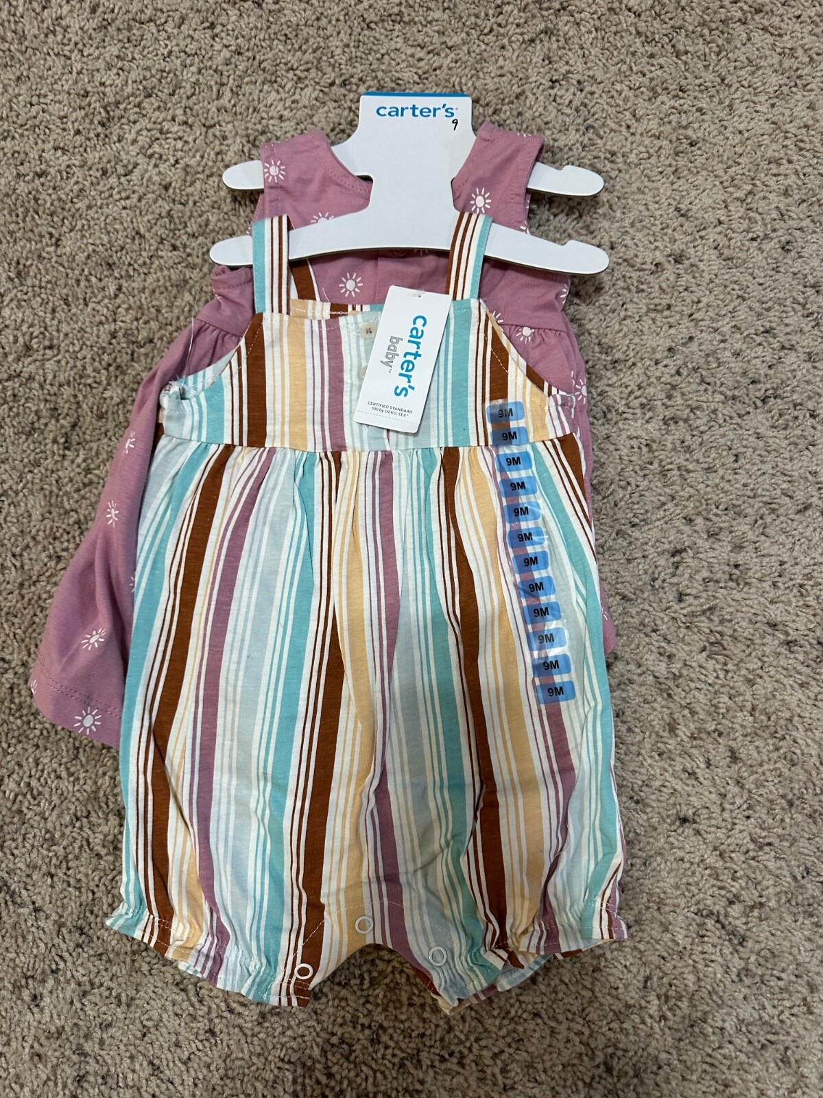 carter’s baby girl 3 pieces set size 9 months