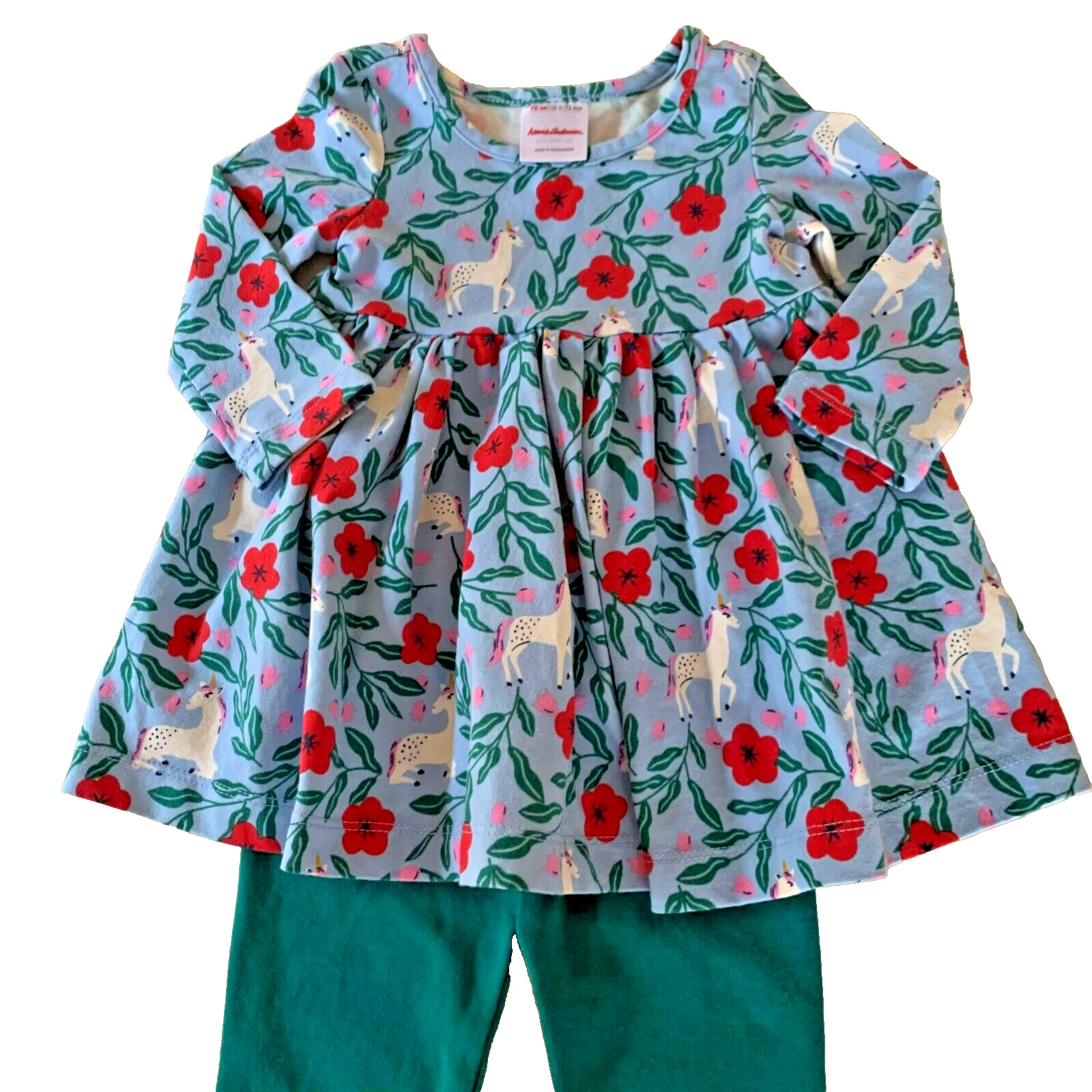 Hanna Andersson Unicorn Skater Dress & Leggings Set. Size 6–12 Months, 70 cm
