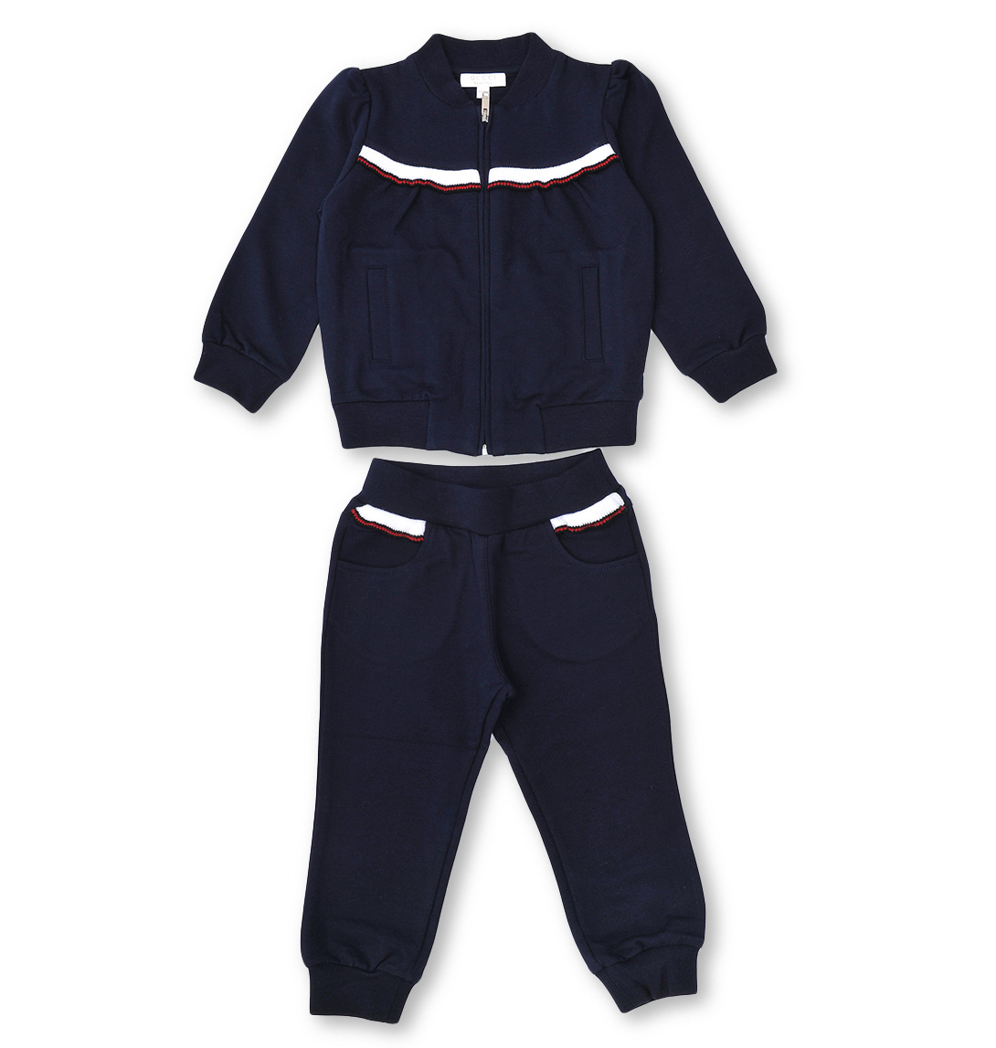 NWT NEW Gucci Baby Girls Navy Blue 2pc Tracksuit Jacket Pants 6/9 9/12 18/24