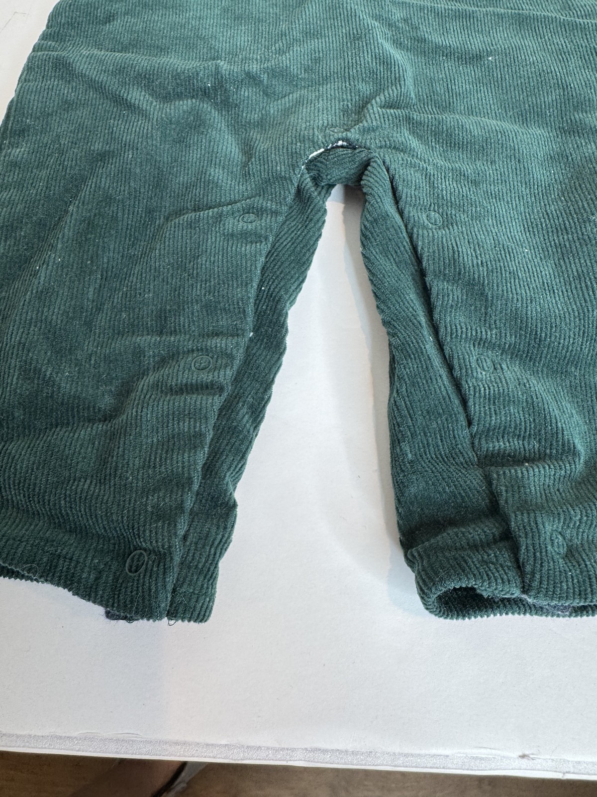 Vineyard Vines Whale Corduroy Overalls Baby Romper Green 3-6M Snap Bottom Unisex