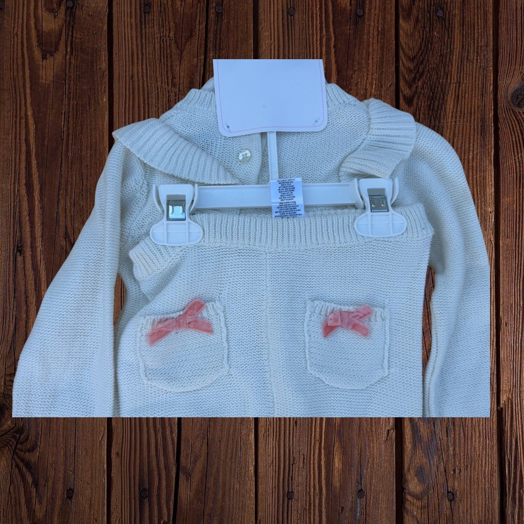 Nicole Miller NY Baby Girl 3pc Knit Set 24M Cream Sweater Pants Hat NWT Gift