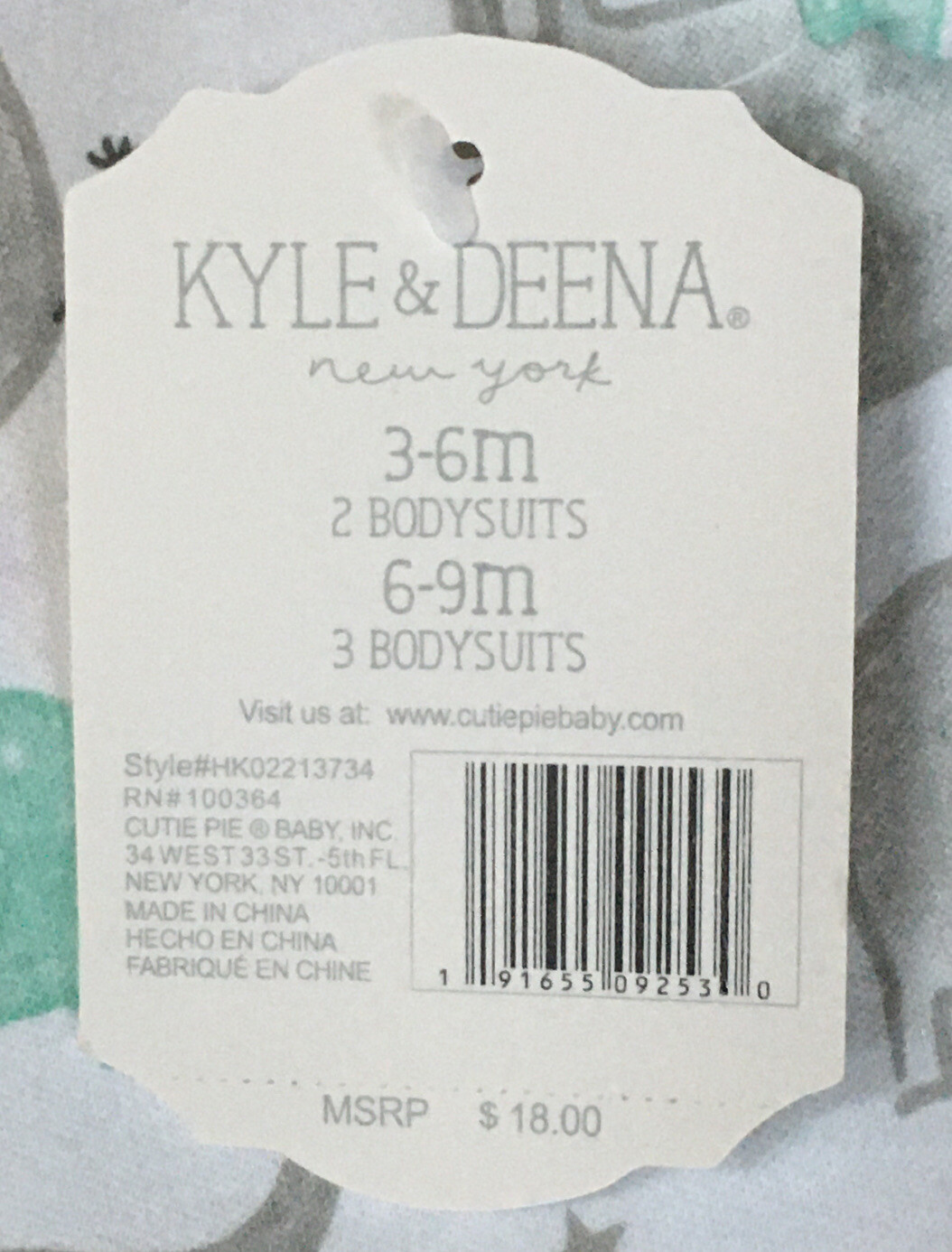 NWT KYLE & DEENA Unisex Baby 5 Pack Grow With Me Bodysuits Size 3-6M RT $18
