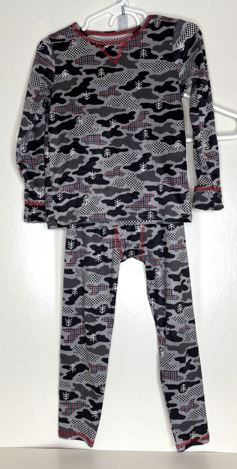 Cuddleduds Toddler 4T Lightweight Base Layer 2 pc Set Camo Camping Outdoors