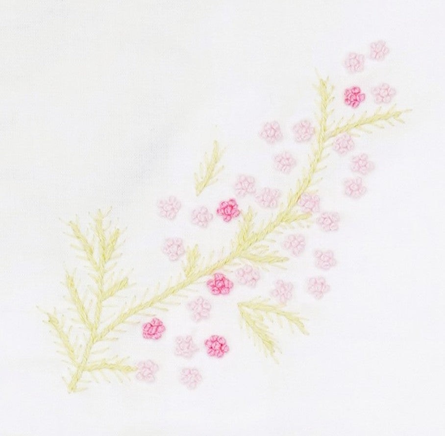 White Floral Hand Embroidered Short Sleeve Dress
