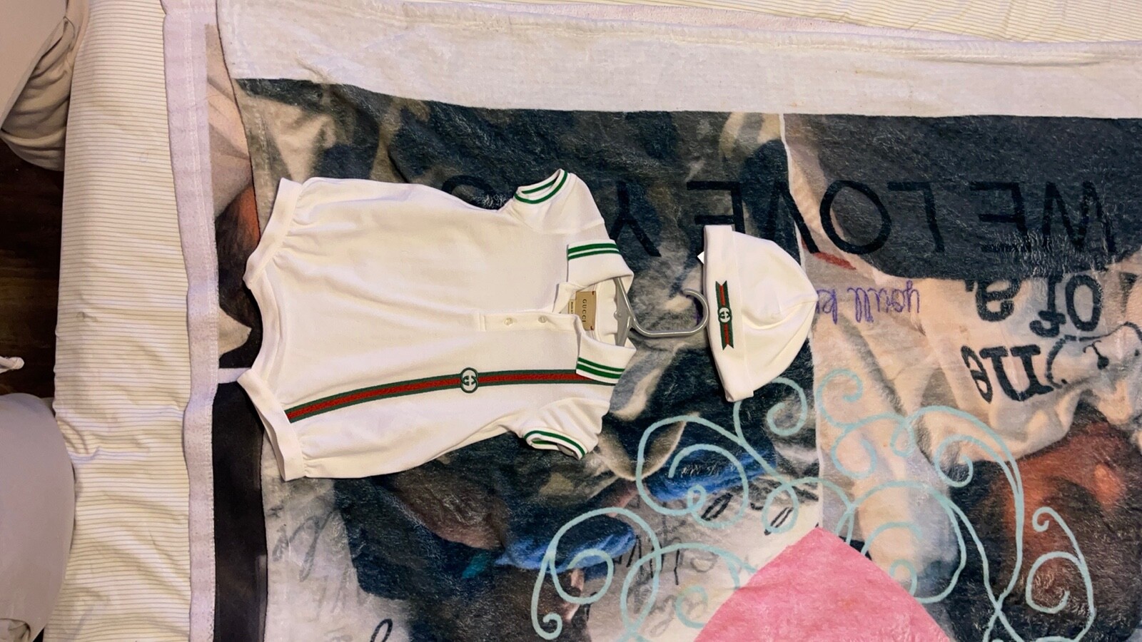 infant gucci romper, worn once