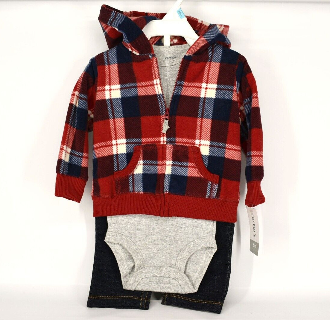 Carter’s Boys 3 pc. Set Pants, Bodysuit Jacket w/hoodie 6M. Model CKT-2719-6M N