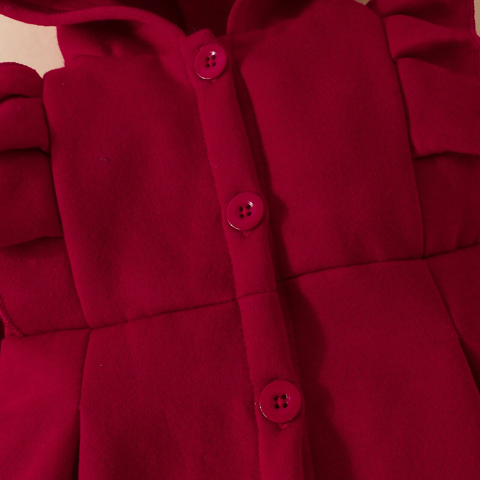 Baby Ruffled Long Sleeve Fleece Hooded Single Breasted CoatKids Clothes Autumn