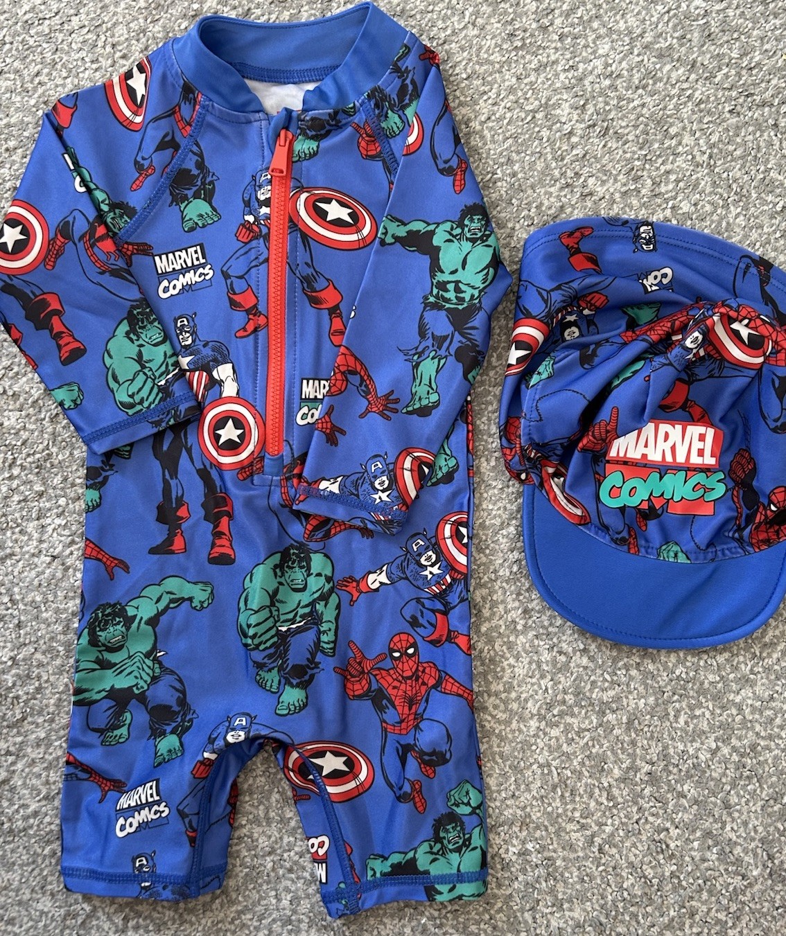 Marvel 2 Piece Swim Suit 9 – 12 Months Old
