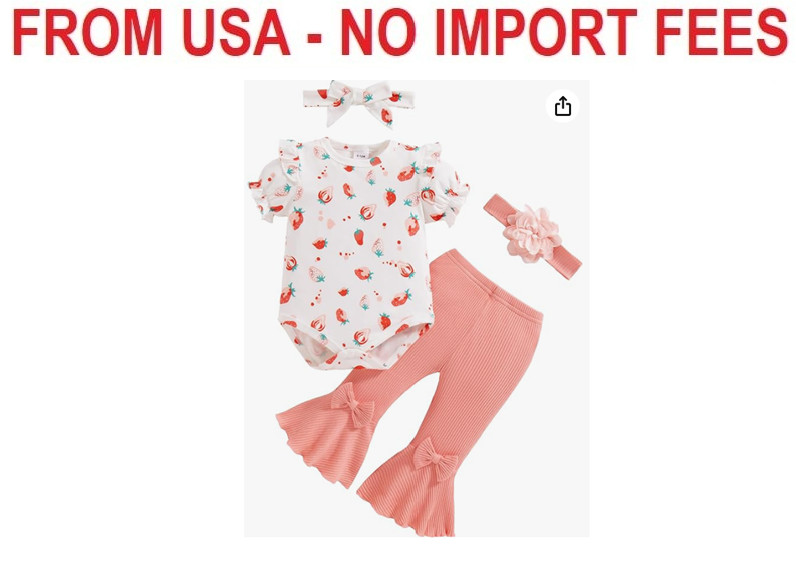 Vibebox Baby Girl Clothes Newborn Preemie Summer Outfits Short Sleeve Ruffle Rom