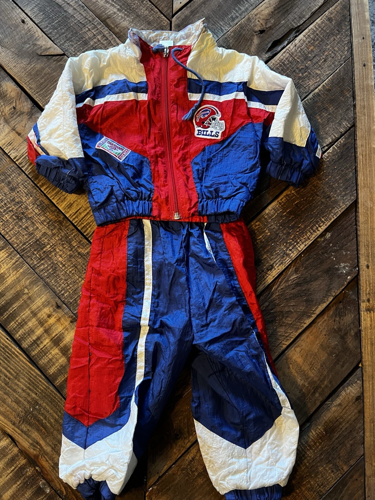 Vintage Buffalo Bills Windbreaker Set Baby 18 Month Large Logo Made USA 90’s
