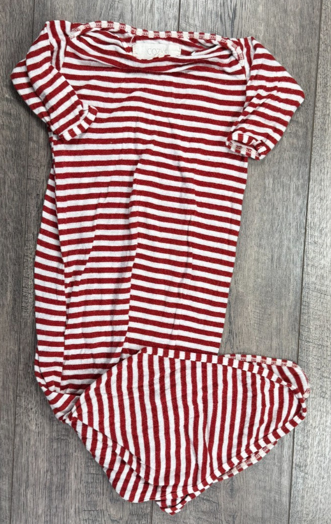 Baby Girl Clothes Cozy’s 0-3 Month Red & White Knot Sleep Gown