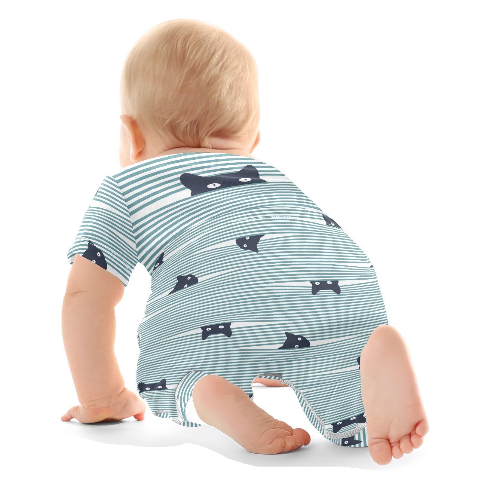 KICPOAY Baby Clothes Set Cat and Stripes Infant Bodysuits 3 Months, Multi 3