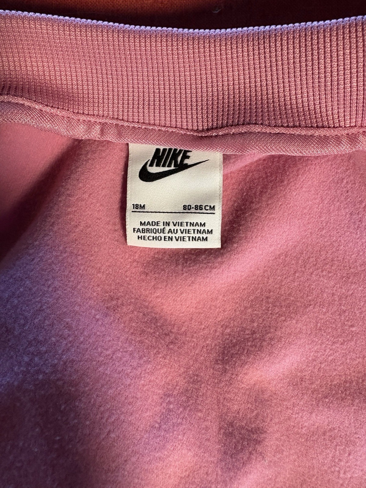 Nike Toddler Track Suit 18 Months – Pink Zip Jacket & Jogger Set