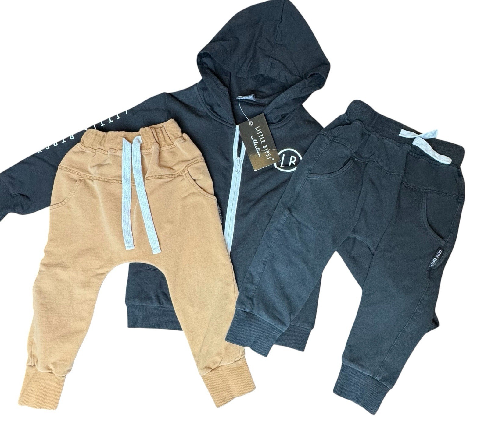 Little Bipsy Boys Bundle NWT Hoodie. 2 Pairs Joggers Pre Owned. Size 2T, 3T, 4T