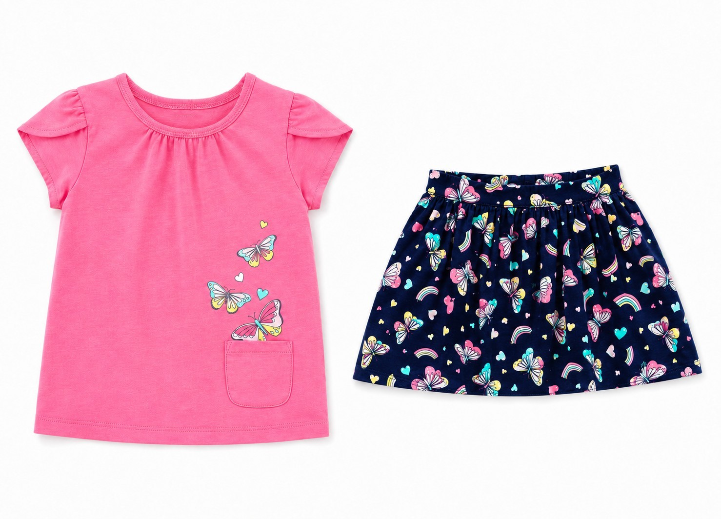 Carter’s Baby Girls’ 2-Piece Butterfly Rainbow Skort Set 3 Months