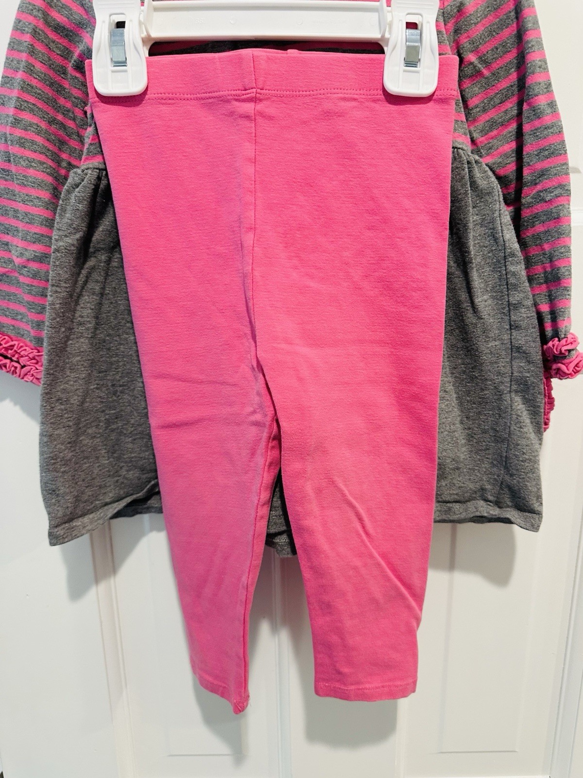 Bonnie Baby Pink and Gray Heart Matching Set Size 24M