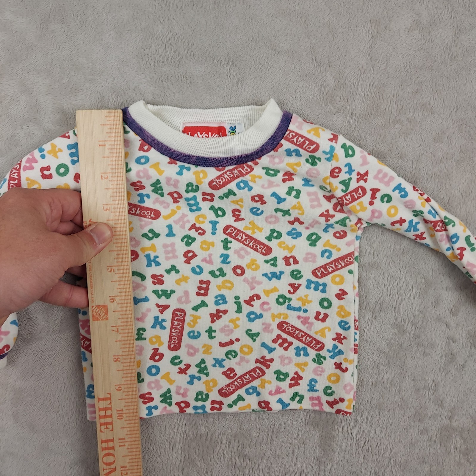 Vintage Playskool Toddler 2 Piece Set 2T Long Sleeve Shirt Corduroy Overalls AOP