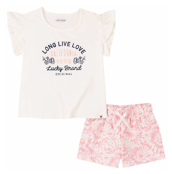NEW Lucky Brand Kids Shirt & Pull On Shorts 2 Piece Set Size 3T