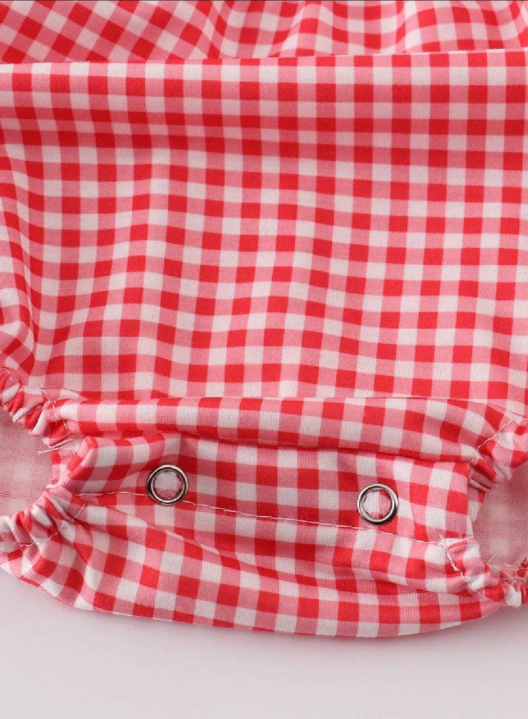 Boy’s Boutique Red Farm E-I-E-I-O Applique Checkered Embroidered Embroidery Romp