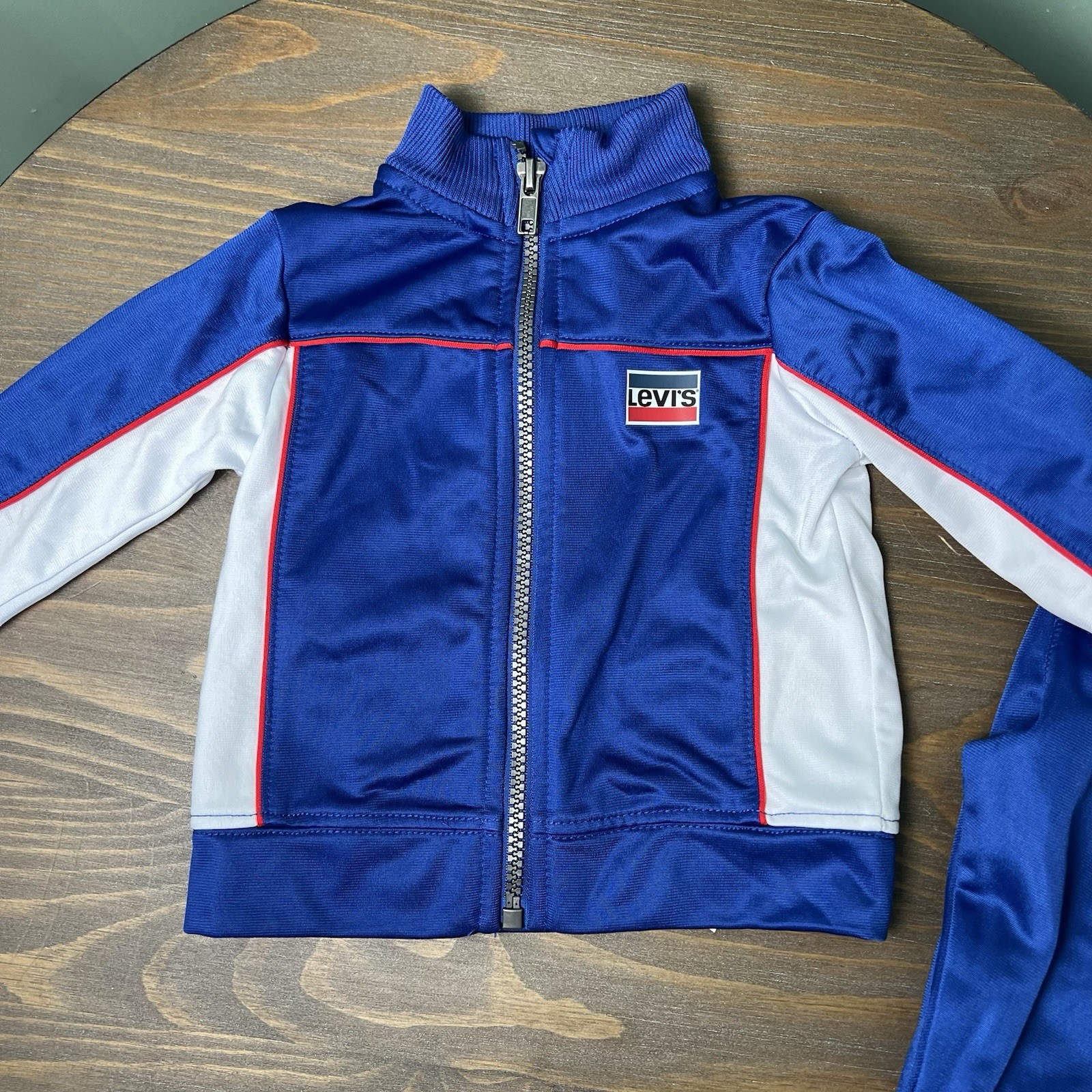 Levi’s Boys 2 Piece Outfit Set Tracksuit Jacket & Pants Blue Size 12 Months EUC