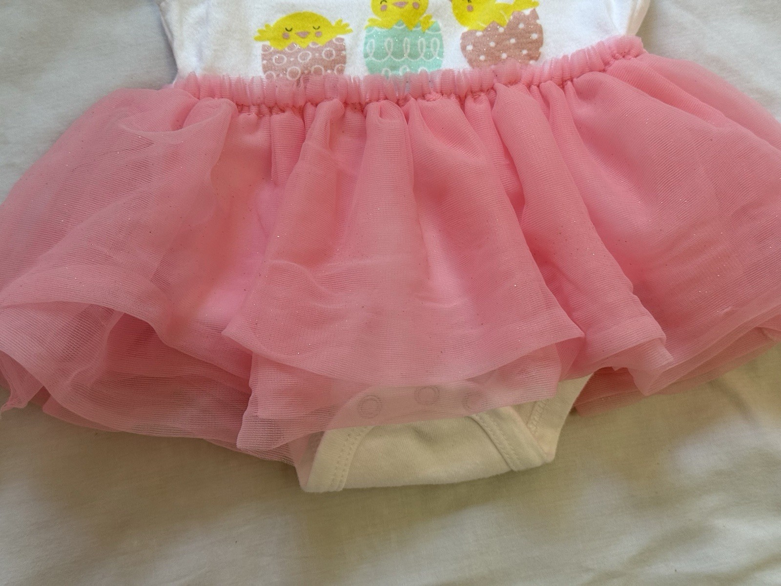 My First Easter Baby Girl 6 Month Bodysuit Dress Chicks Eggs Tutu Baby Starters