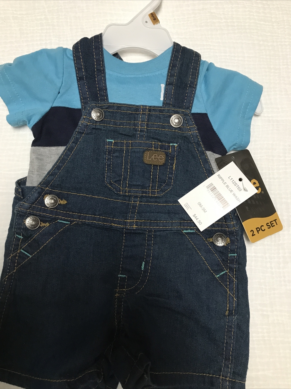 Lee Shortalls With Matching Tee Very Cute NWT Size 0-3 Months Baby Boy Cowboys
