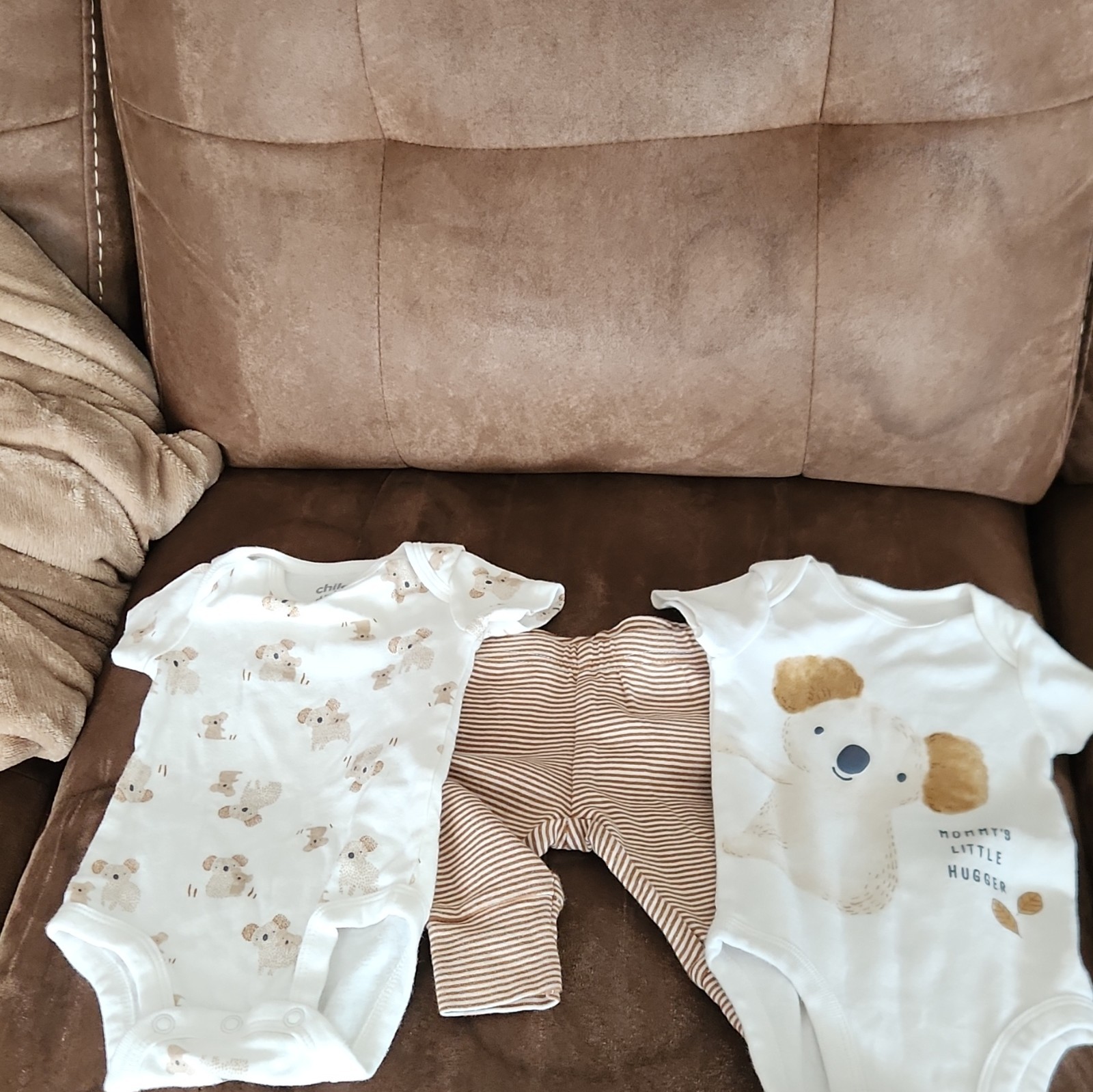 Child of Mine by Carter’s Unisex 0-3M 3pc Cotton Knit Bodysuits Pants Dog