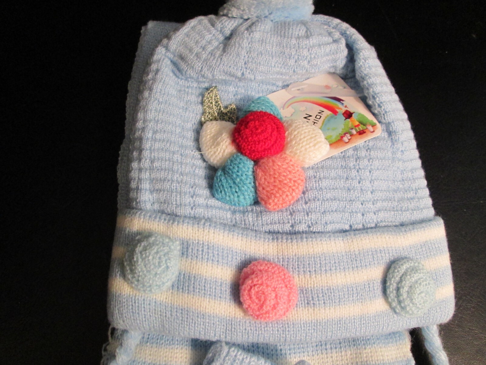 Baby Blue Cap Scarf Gloves Set, NWT