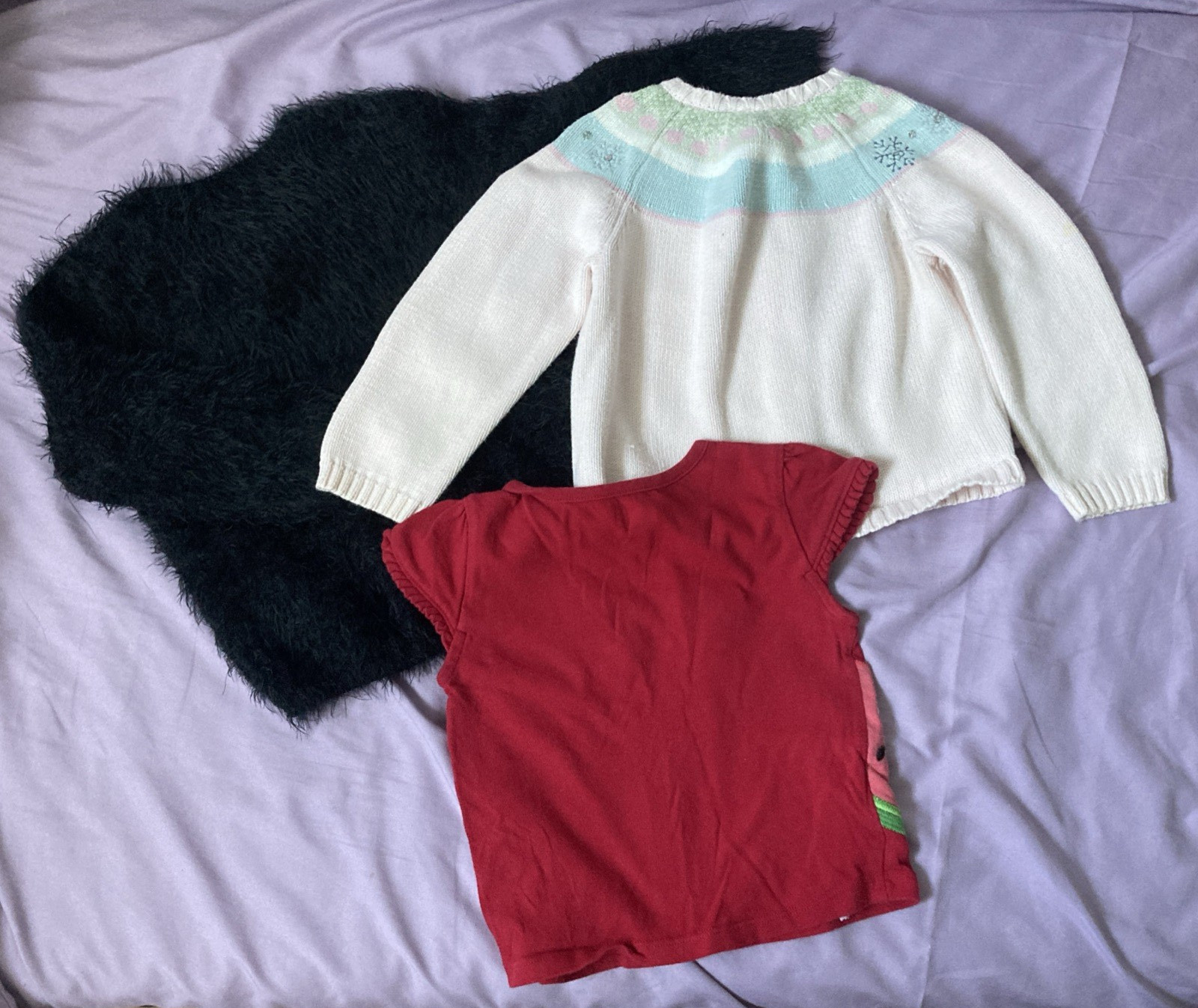 Lot of Girls Size 3 Clothes Sweater Cardigan Shirt H&M Minnie Mouse Watermelon
