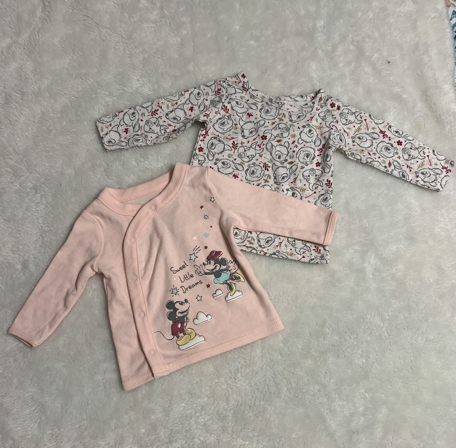 Disney Minnie Mouse, Bambi 0-3 Month baby girl clothes, Bundle Of 4 Pieces