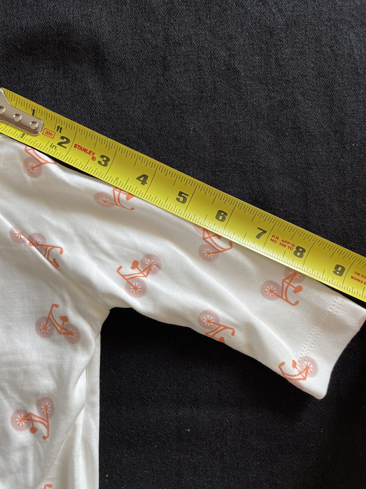 Tun Tun (Peru) NWT Ivory/Orange Bicycles Pima Cotton Top & Footie Pants-0-3Mos