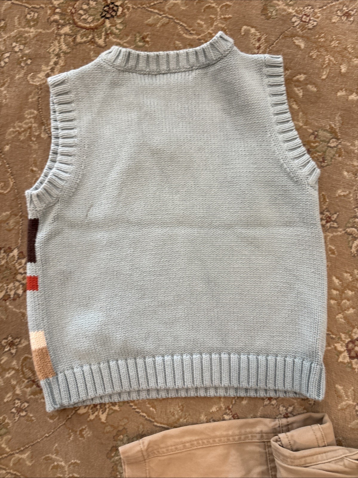 Janie And Jack Boys Striped Sweater Vest And Adjustable Waist Cargo Khakis Sz 2T