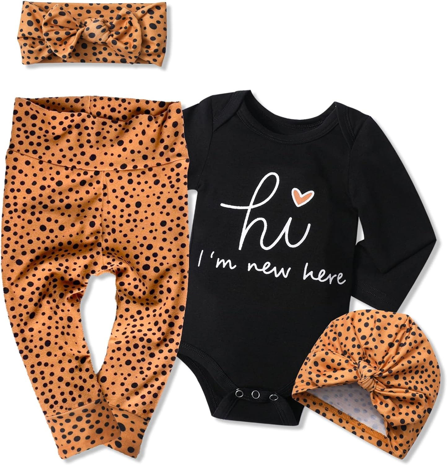 Newborn Baby Girl Clothes Hi I’M New Here Newborn Outfit Infant Romper Floral Pa