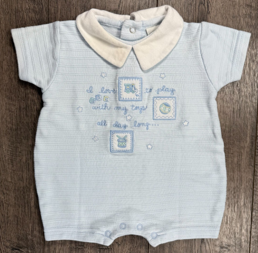 Baby Boy Clothes Vintage Carter’s Newborn I Love To Play With Toys Romper Outfit