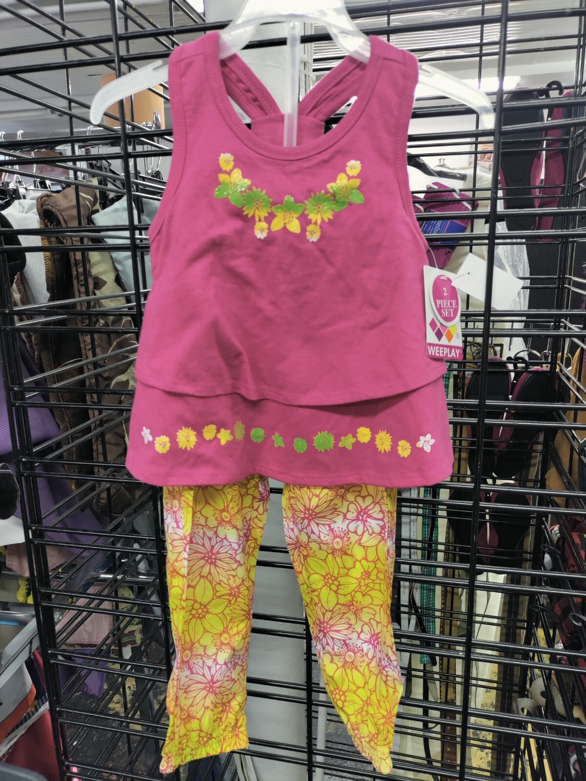 Toddler Girls 2 Piece Set, New, Weeplay, Size 2T, Pink And Yellow