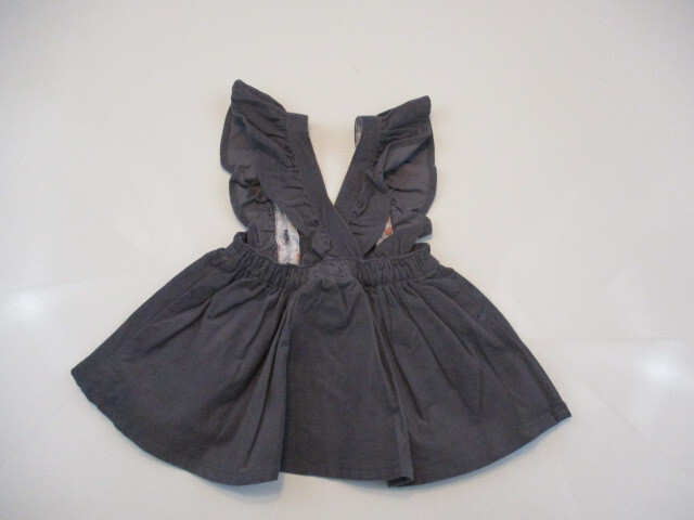 CYNTHIA ROWLEY Outfit Girl 3-6 mo Gray Corduroy Pinafore Striped One-piece NWT