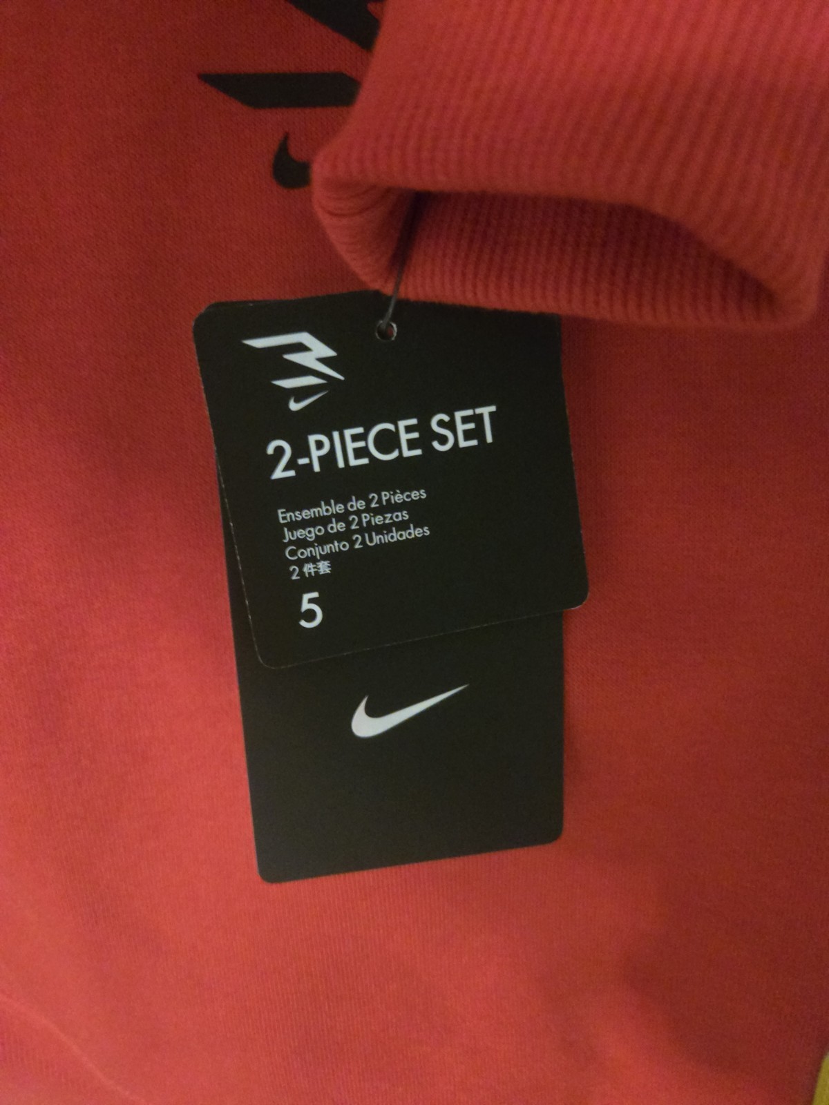 Boys Sz 5 Nike 3BRAND by Russell Wilson Graphic Fleece 2-Piece Outfit Set Red