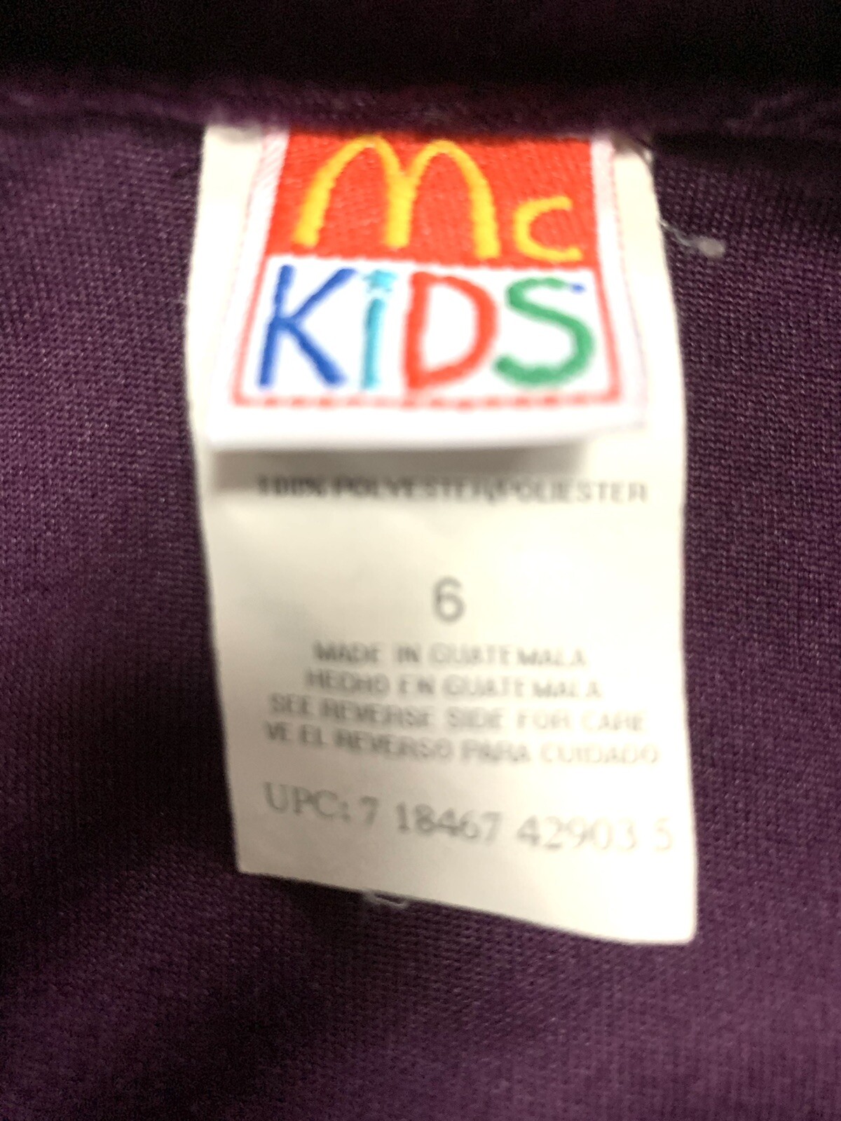 Vintage Girls McKIDS Purple Velvet Pant/Shirt Outfit Set Size 6
