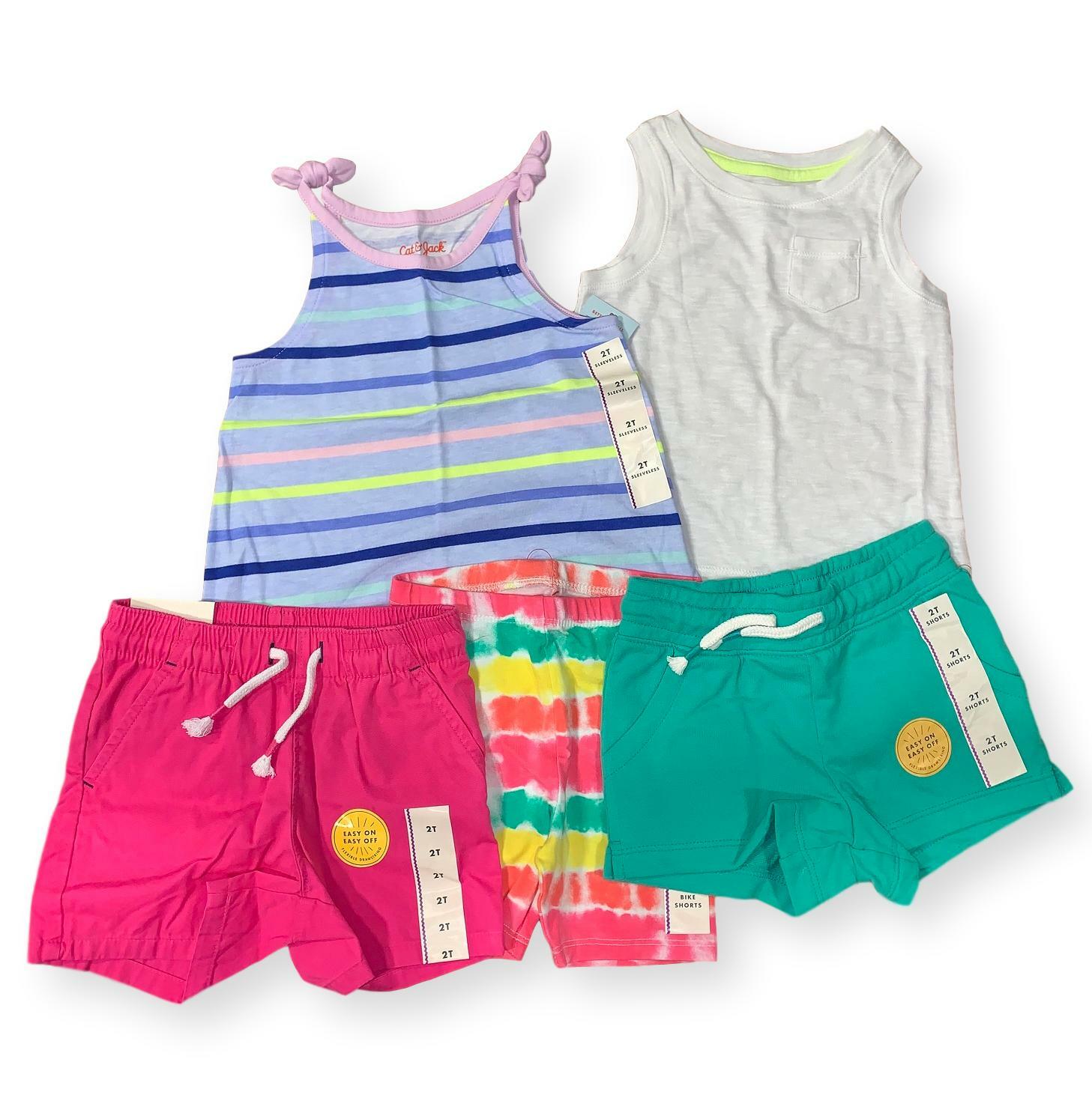Cat & Jack Girls’ Summer Outfits – 5 Pieces (2T)