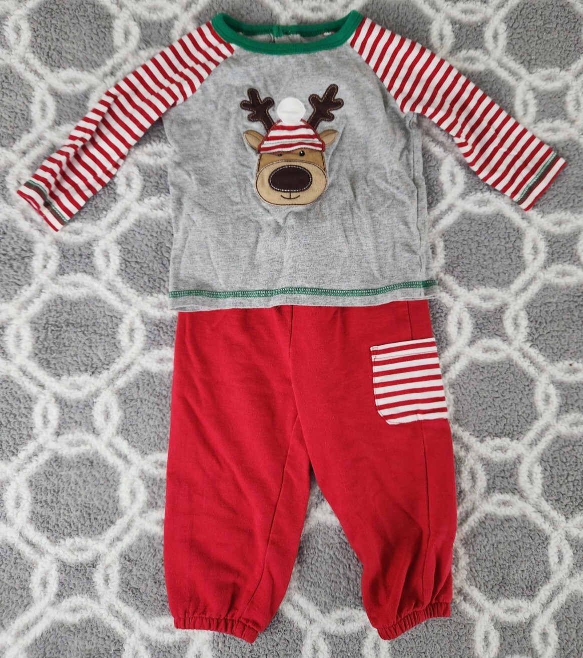 Goodlad Boy’s Size 12 Months Cute Christmas Reindeer 2 Piece Shirt & Pants Set